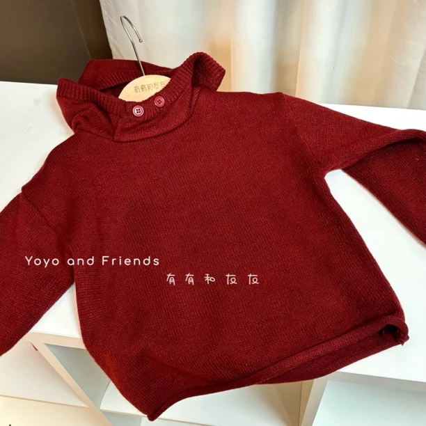 有有家·儿童高品质秋冬新款韩系超百搭连帽套头休闲上衣打底衫306