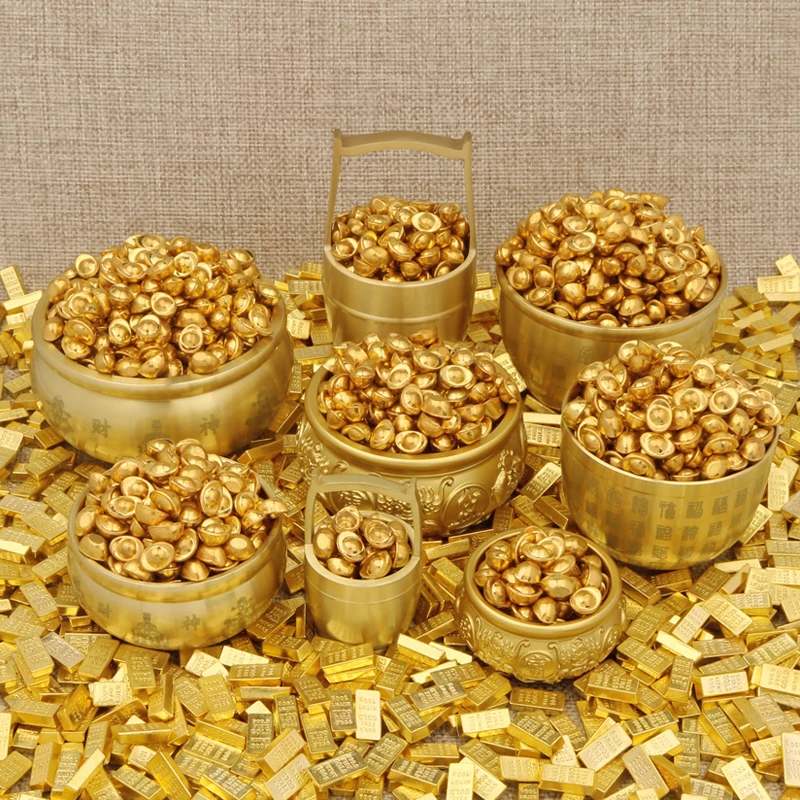 仿真金元宝摆件迷你实心小金元宝创意开业乔迁新婚礼品家居装饰品