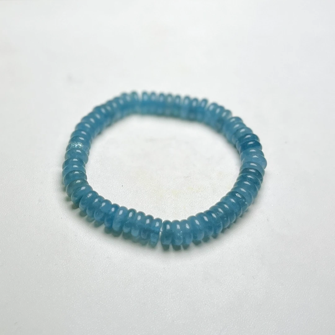 S66蓝水碟珠手工手串8mm(多样性发其一)