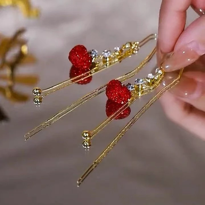 铜合金耳饰 一心一意气质流苏显瘦时尚款耳线-W013