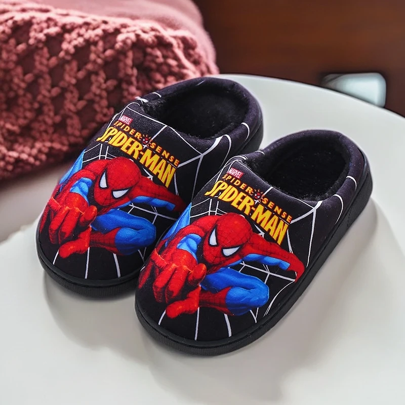 儿童棉拖鞋中大秋冬季室内保暖毛毛鞋卡通棉鞋加绒厚底鞋子冬天