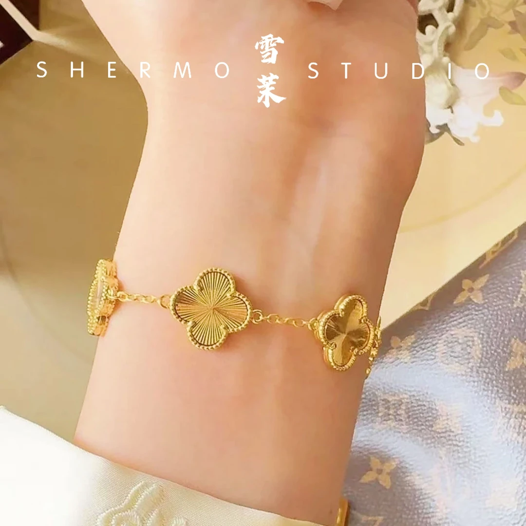 铜合金手链 M0070 法★【四叶花】大版 经典高定定制手链