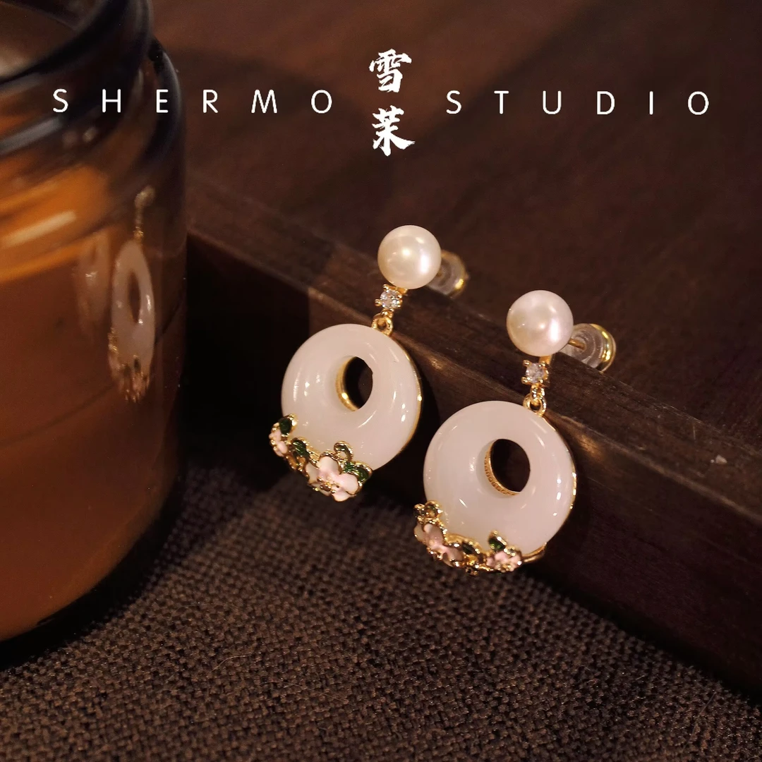 铜合金耳饰 M0088 法★【出水芙蓉】 CELIN 限定花卉平安扣