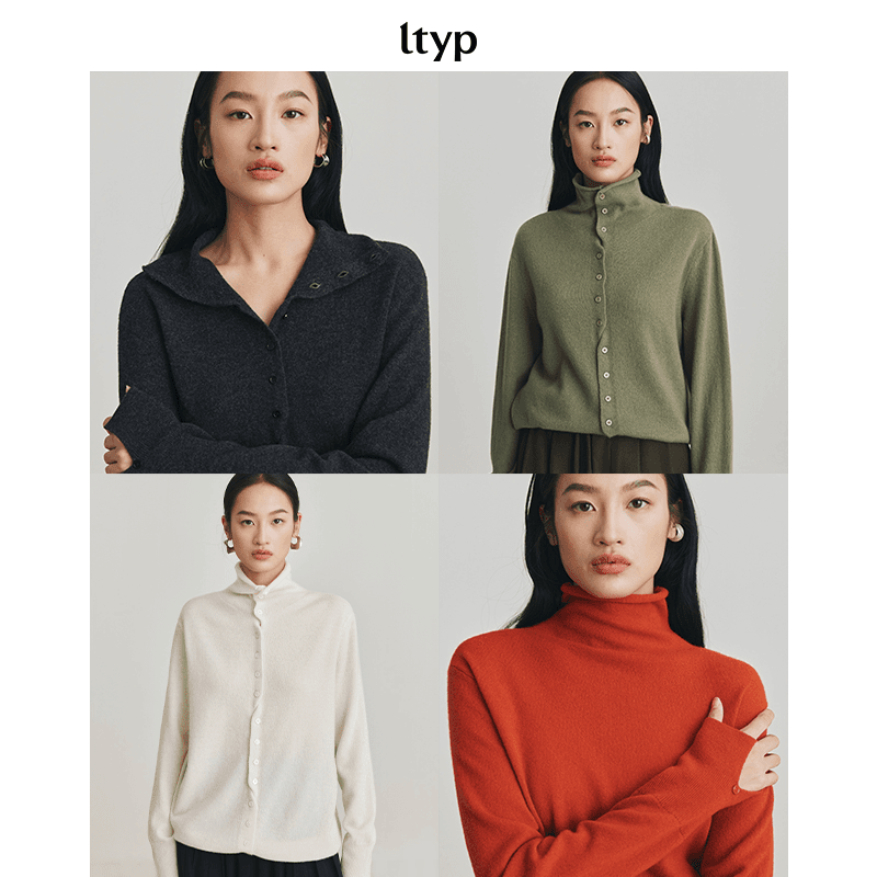 ltyp旅途原品 山羊绒针织衫 秋冬新款两穿高领针织打底衫女