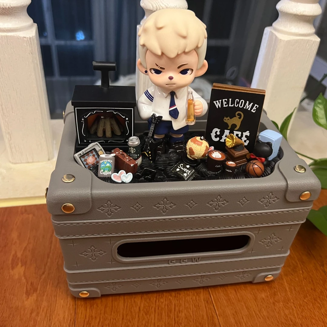 摆件diy奶油胶混端纸巾盒家居摆件收纳柜台灯diy