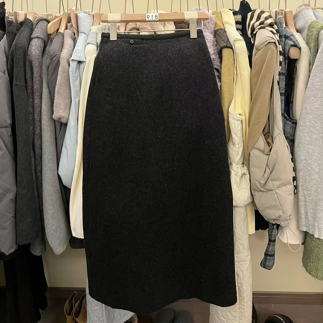 秋冬新款毛呢半身裙