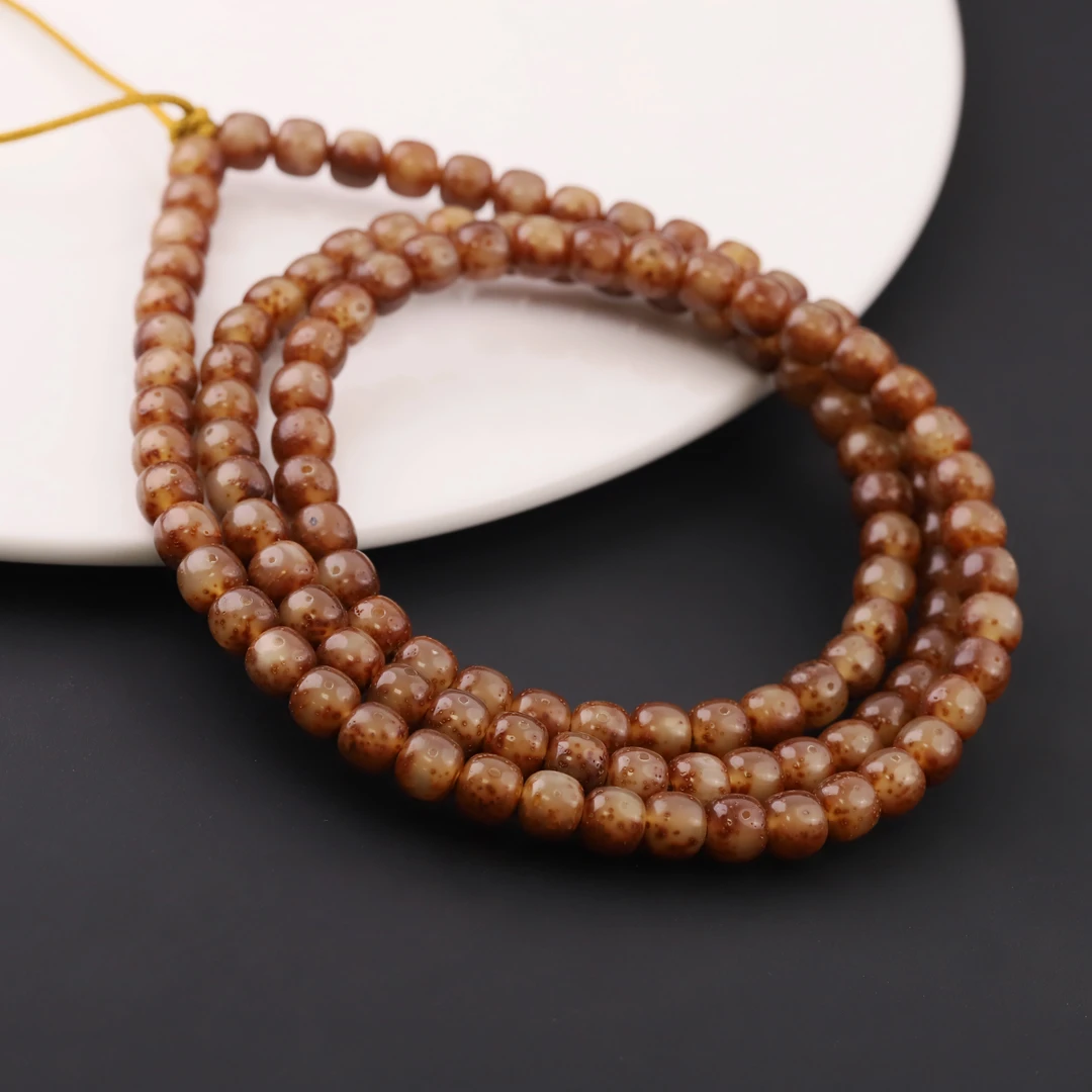 S7496【粉燸冰星月】原生态糥冰玉化星月菩提108手串（送工具）