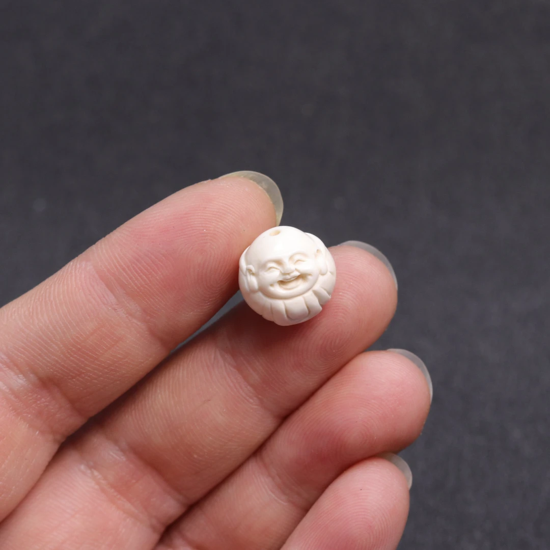 M0069 猛犸牙冰料【一团和气】顶珠文玩饰品(按克重售卖)
