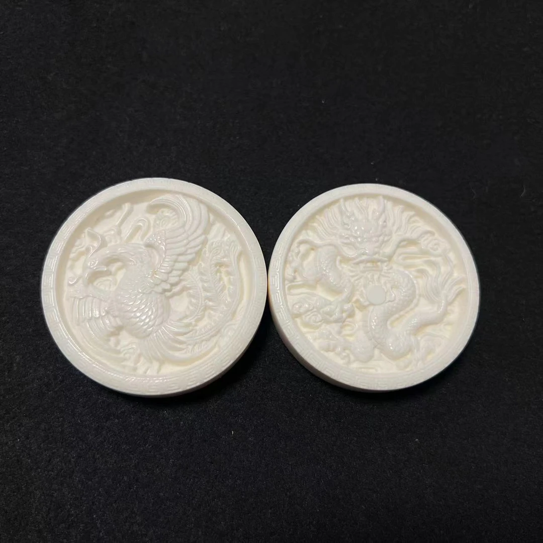 M0101 猛犸牙冰料【龙凤牌】双面雕刻文玩配饰