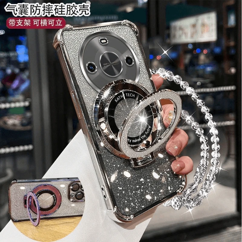 适用畅享70X手机壳TYH641M全包镜头四角防摔闪粉支架网红手链保护