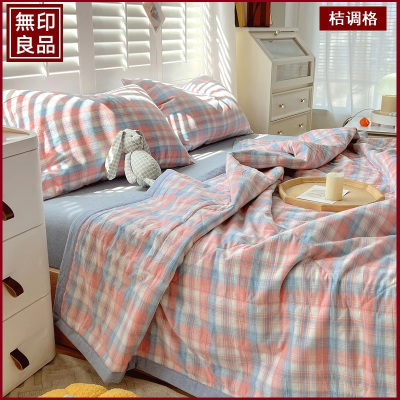無印良品 可机洗 A类棉棉花单件夏凉被薄被子