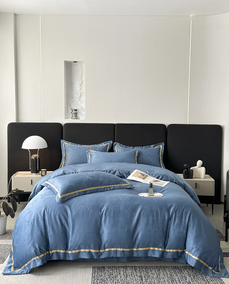 【大牌风】橙色轻奢冰.丝四件套60贡缎提花丝滑裸睡夏季 床上用品