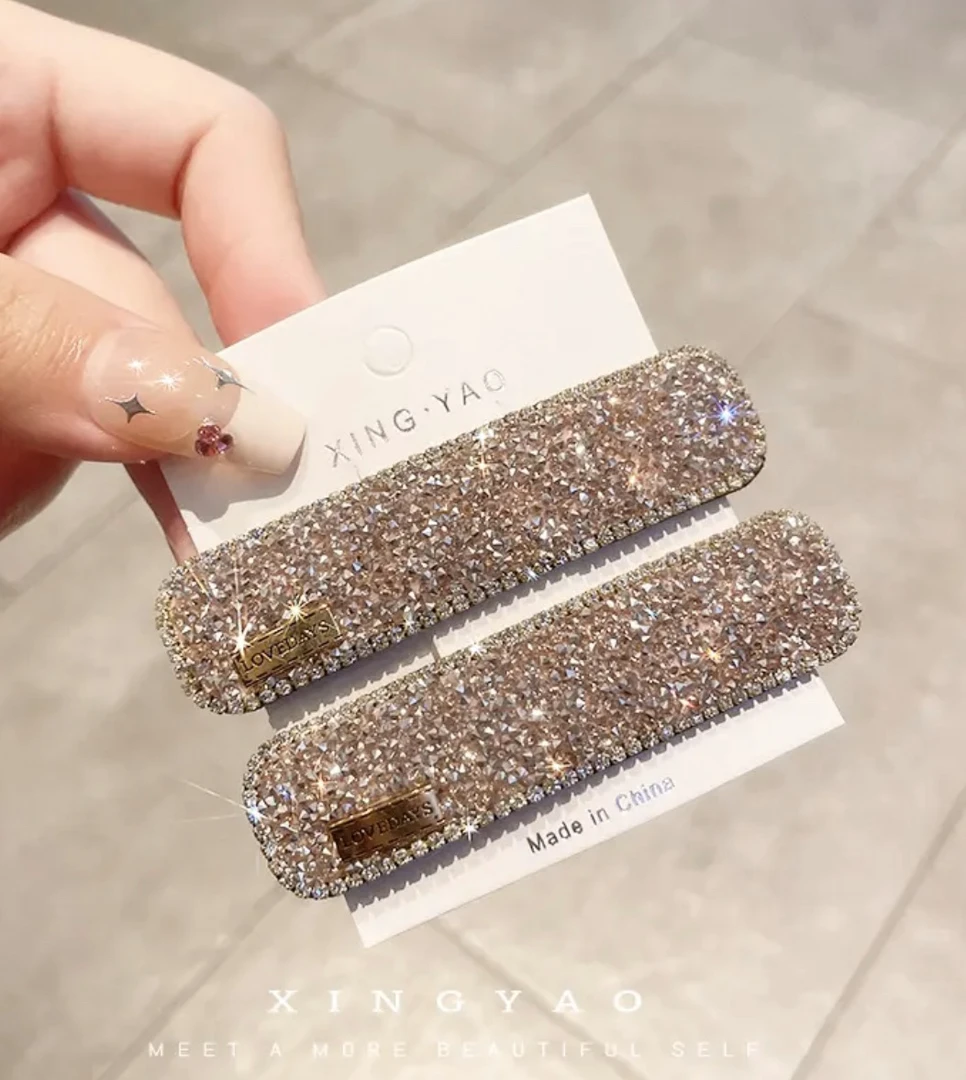 韩版满天星粉金钻BB夹刘海侧边夹发卡气质非金属头饰