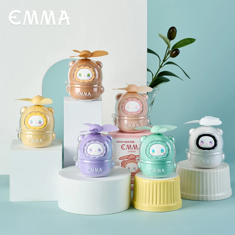 【拆盒】正版emma迷你风扇系列潮玩盲盒手办