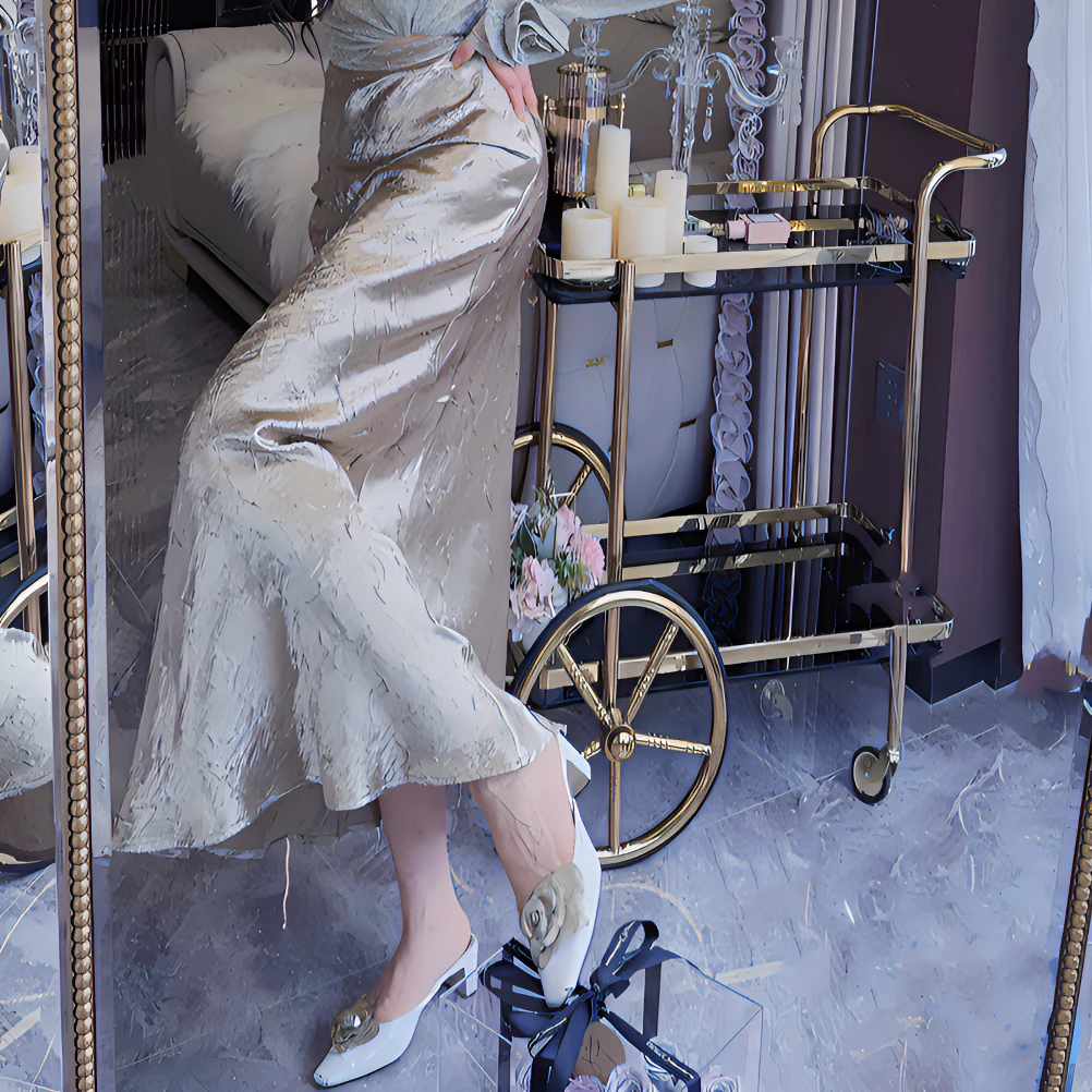 【Zy】-精致调性夏季修身显瘦气质中长款半裙名媛风提花百搭半身裙