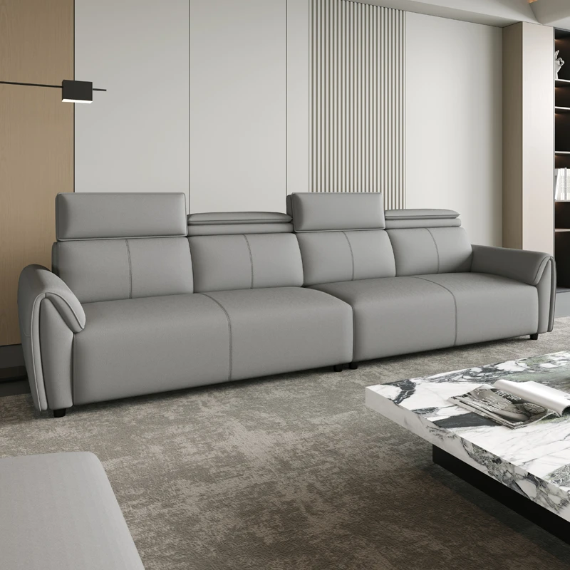 意式轻奢真皮沙发现代简约家用小户型客厅两用直排大象耳朵钢琴键