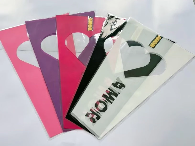 心窗多支袋花束包装袋爱心三角袋鲜花包装盆栽套袋