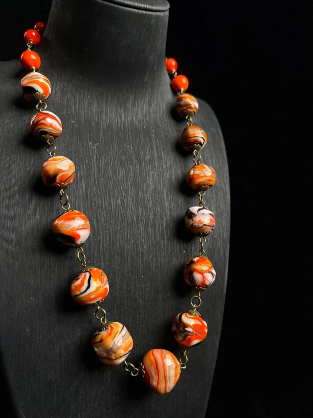 马库奇先生作品云纹涂鸦款单层琉璃项链