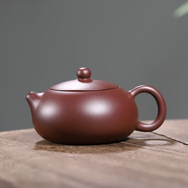闻山先生紫砂壶宜兴细腻紫朱泥扁西施150ml茶壶中式茶具