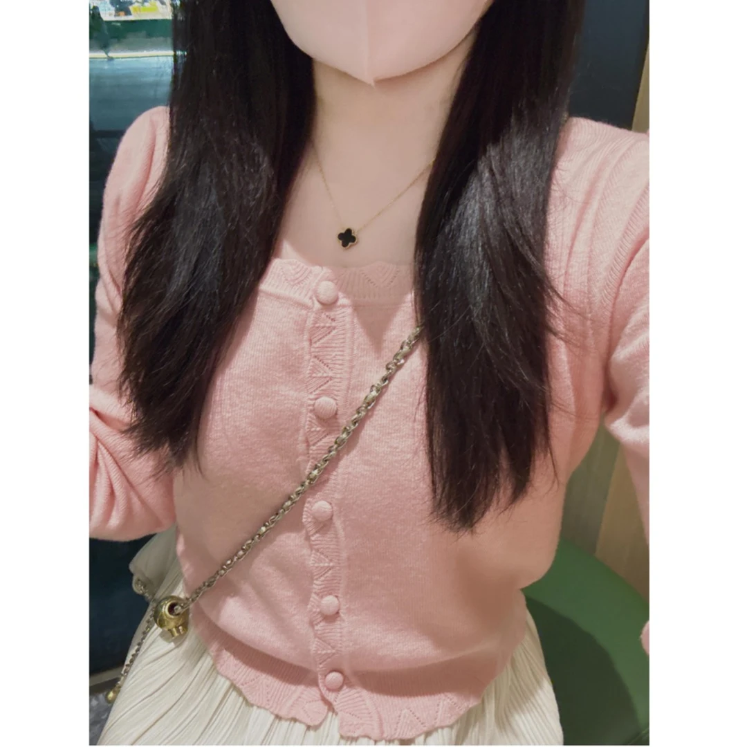 【周末暖阳】原创设计感小众百搭显瘦长袖针织衫外套女A70