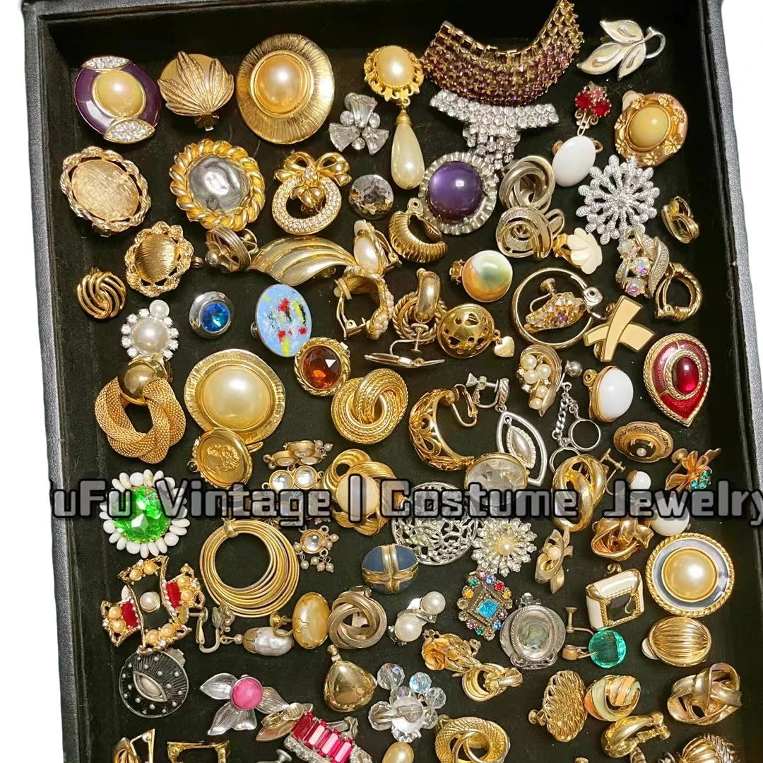 合金耳饰 单只耳夹链接  FuFu中古首饰复古vintage