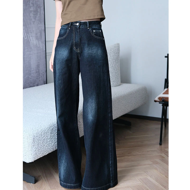 美洋MEIYANG梦中情人牛仔裤设计师手工擦砂|复古黑色高丁达尔穿搭