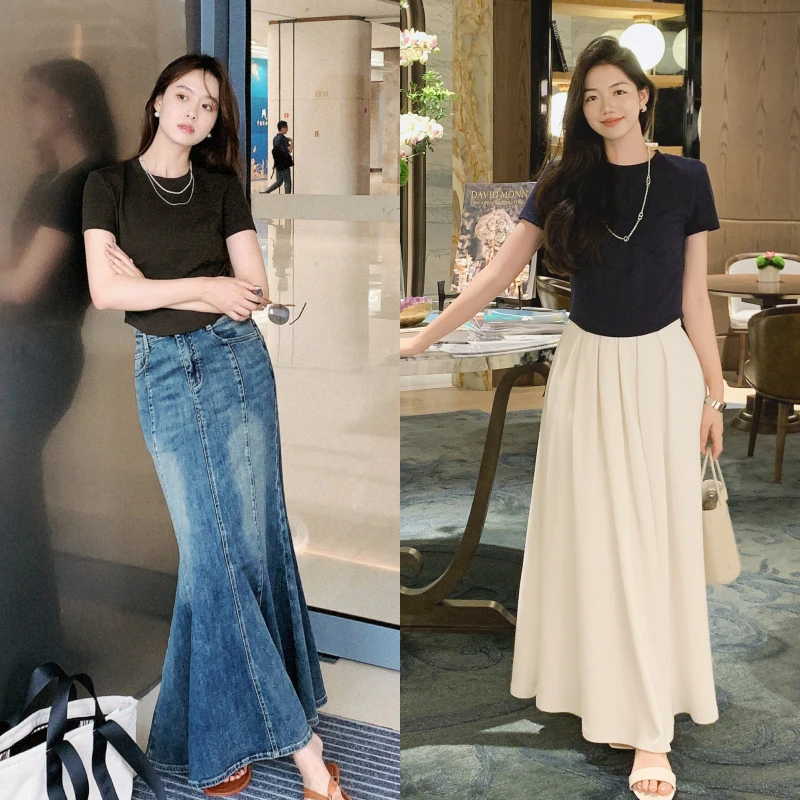 美洋MEIYANG 小蛮腰T恤 复古辣妹_解构弧形收腰正肩修身百搭夏季