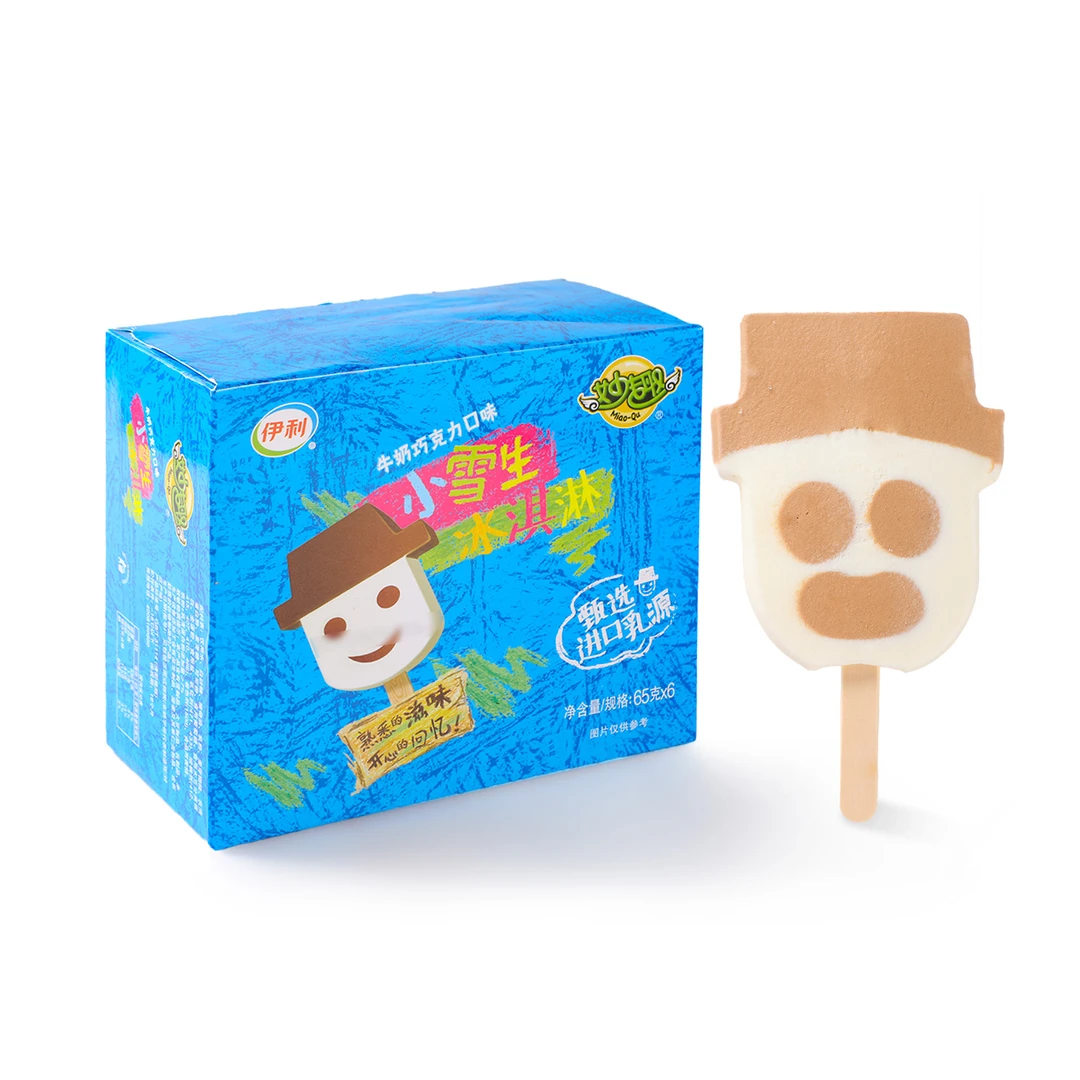 伊利 妙趣小雪生冰淇淋 牛奶巧克力口味 65g*6 趣味造型雪糕小时达同城配送 沃尔玛小时达 同城配送