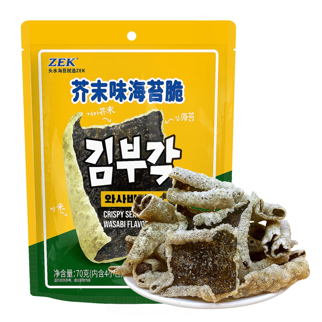 ZEK 芥末味海苔脆 70g 膨化零食 沃尔玛小时达 同城配送
