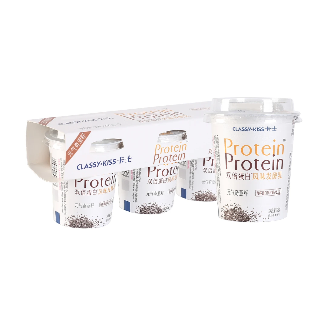 CLASSY·KISS/卡士 双倍蛋白 元气奇亚籽 风味发酵乳 128g*3杯/组