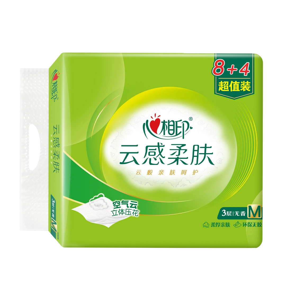 心相印 云感柔肤抽纸 3层 78抽*12包 152*190mm/张  沃尔玛小时达 同城配送