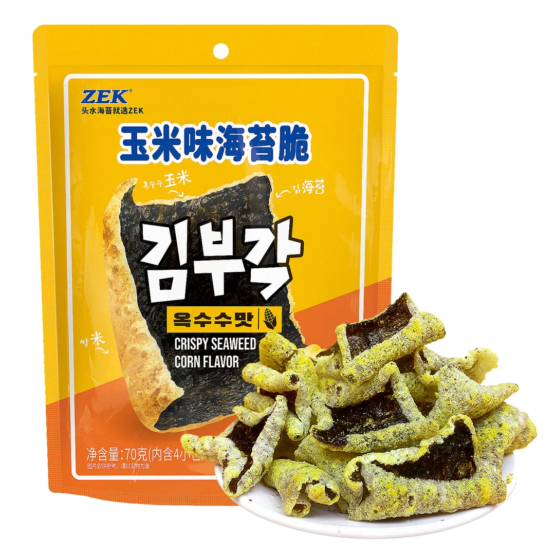 ZEK 玉米味海苔脆 70g 膨化零食