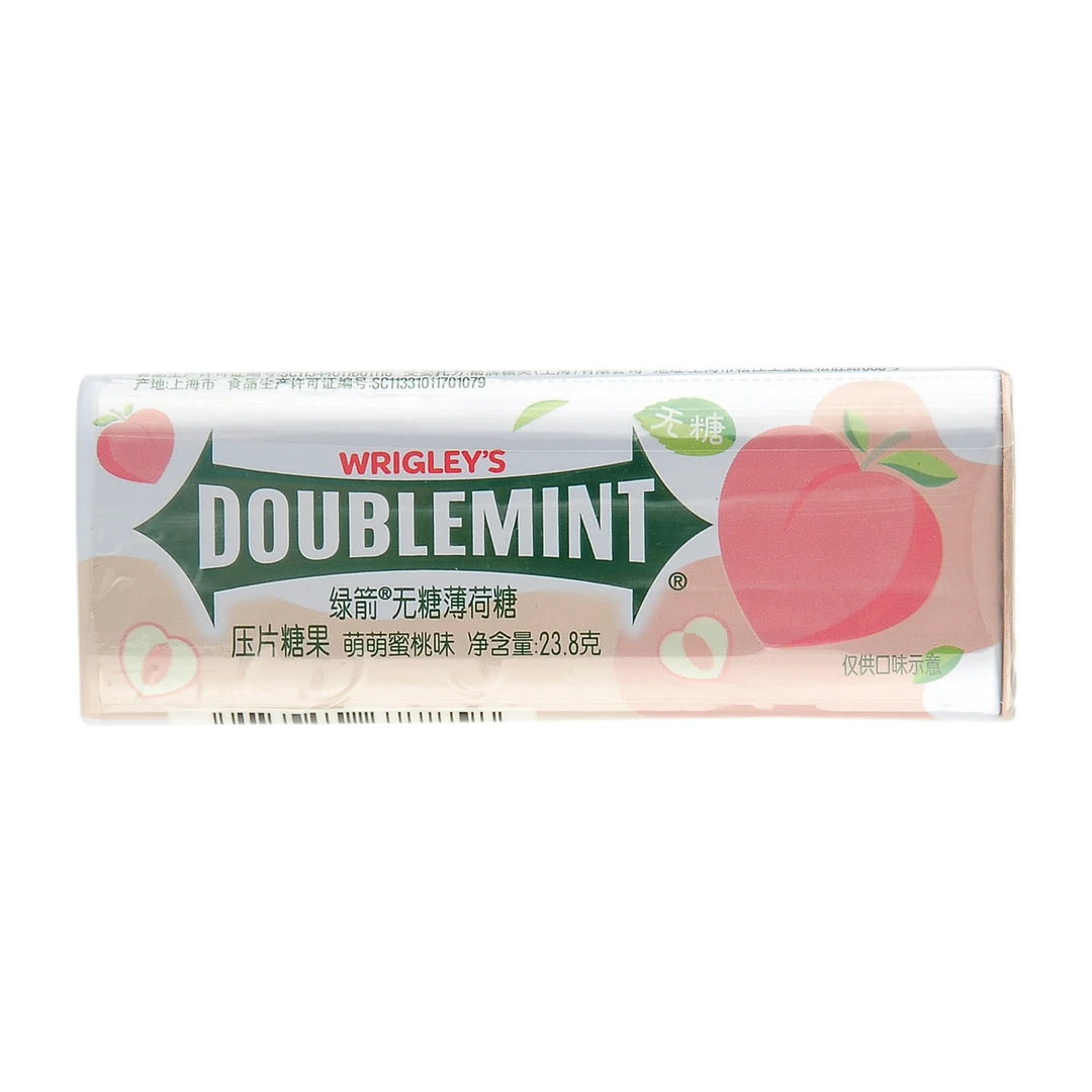 WRIGLEY’S DOUBLEMINT/绿箭 无糖薄荷糖（萌萌蜜桃味） 23.8g