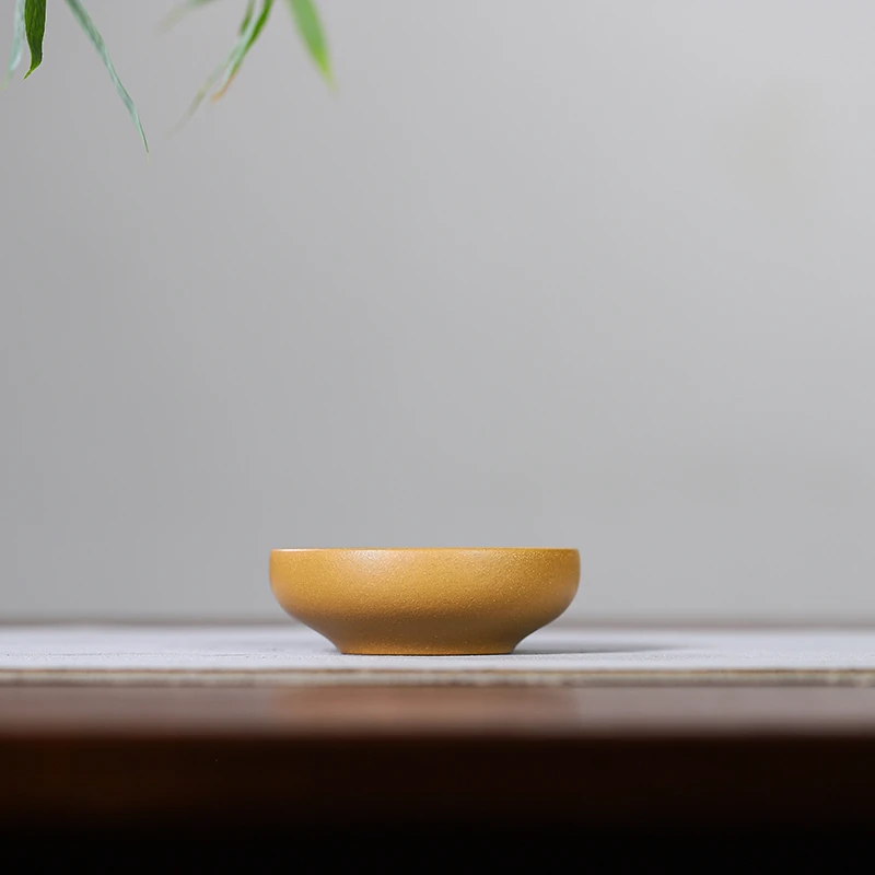 宜兴紫砂原矿紫砂杯主人杯黄金段泥茶碗纯手工刻花品茗杯普洱茶杯