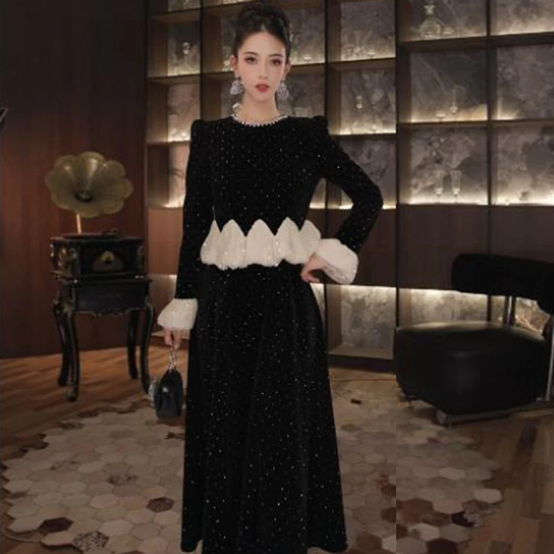 【佳琪】时尚显瘦法式性感气质名媛连衣裙2949