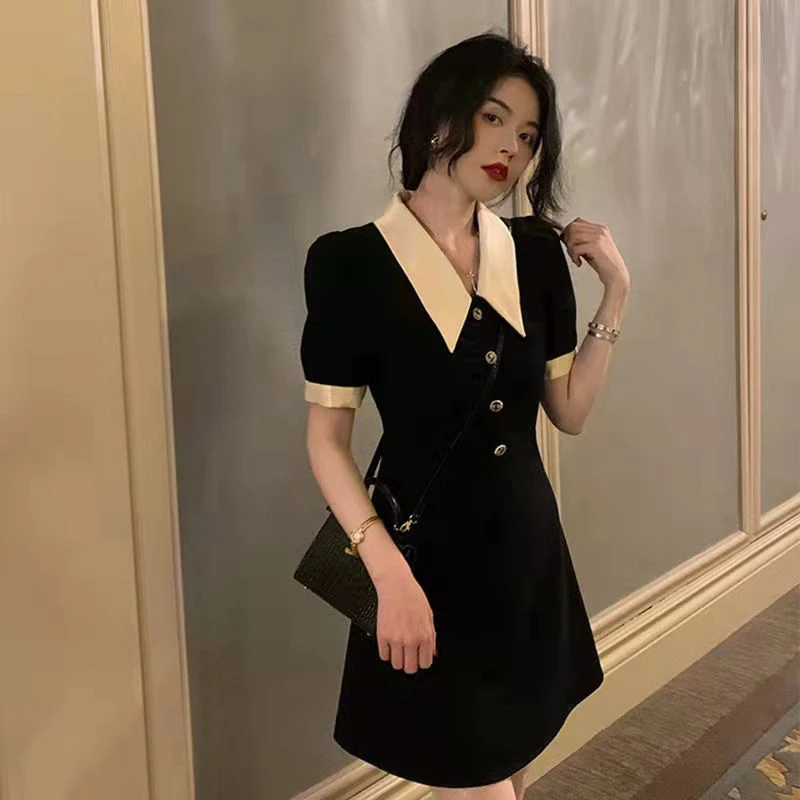 【彭姐】【短裙】宝藏衣橱2025年新款夏季赫本风气质收腰女装裙8061