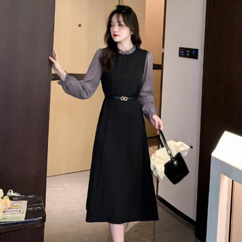 2025年时尚新款连衣裙女法式内搭温柔年会富家小千金气质长裙7532