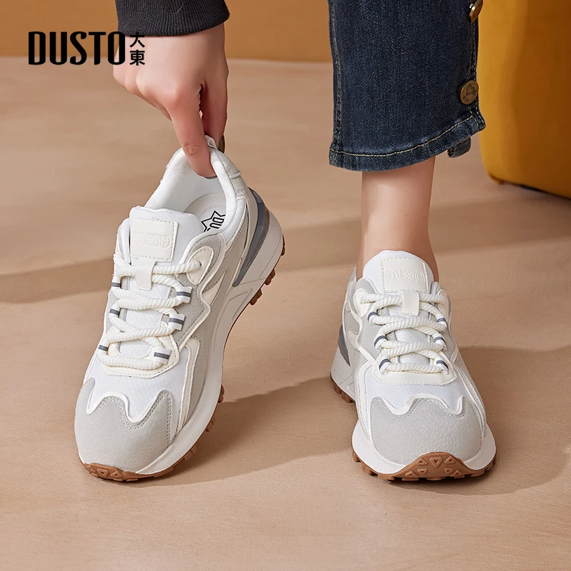 DUSTO/大东时尚休闲鞋2025秋季潮流老爹鞋厚底增高运动鞋女鞋0675