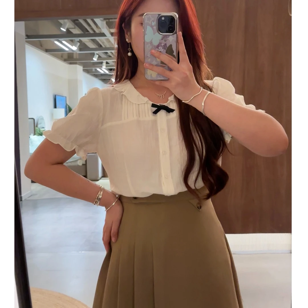 李潇洒-微胖大码女装气质时尚百搭夏季宽松设计感法式薄款衬衫