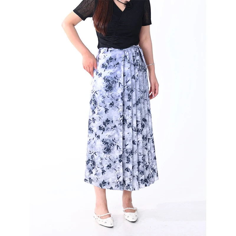 QC李潇洒【捕风捉影】-微胖大码女国时尚显瘦国风长款印花半身裙