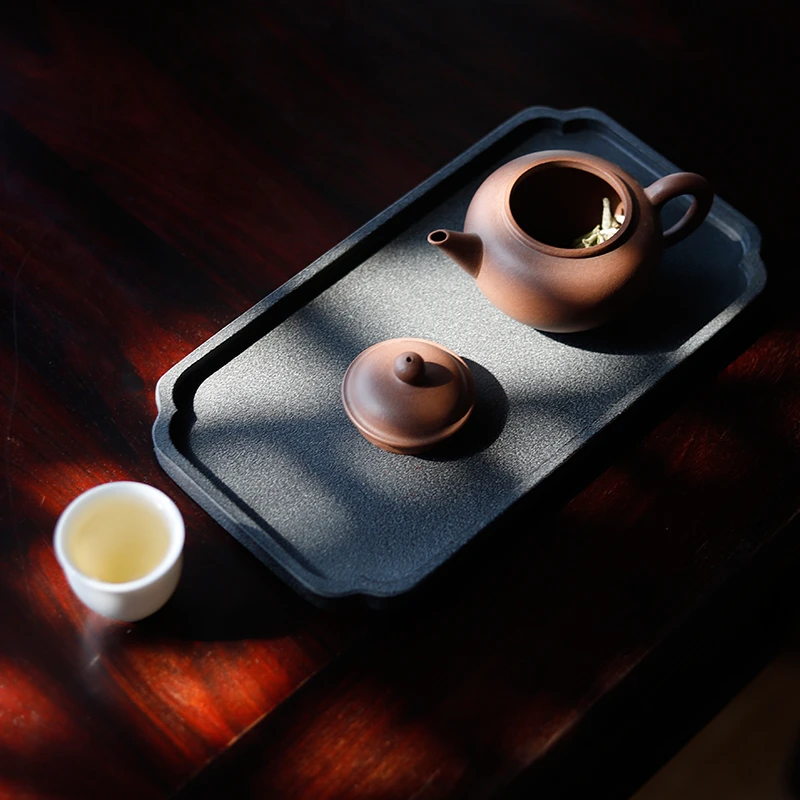 乌金石茶盘小型家用干泡台功夫茶具茶海托盘轻奢现代日式简约茶台