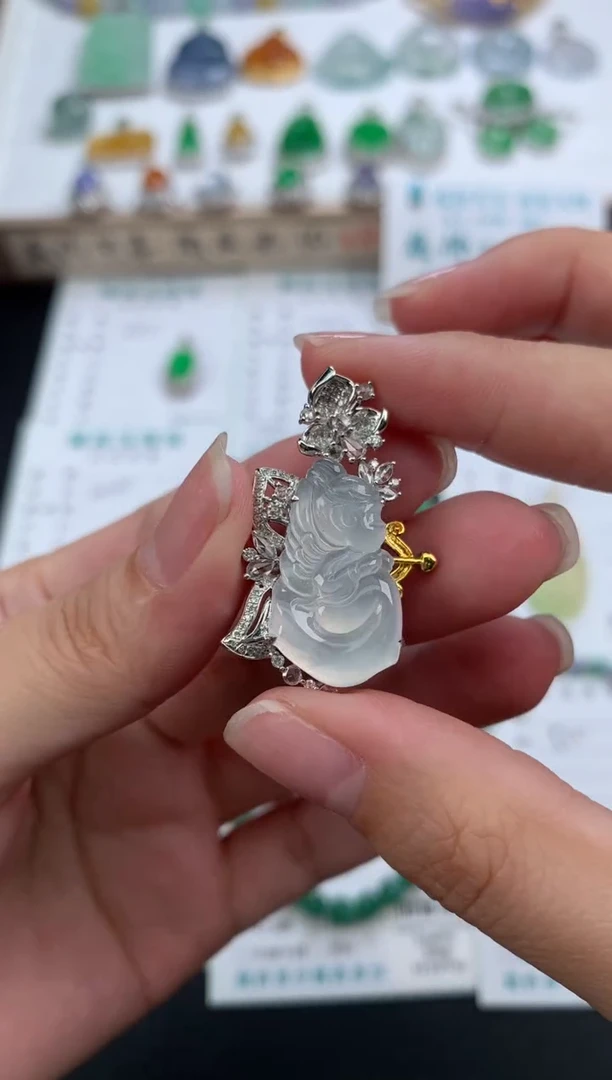 【闪购商品】定制翡翠18K金镶嵌模式推广期48小时鉴赏期