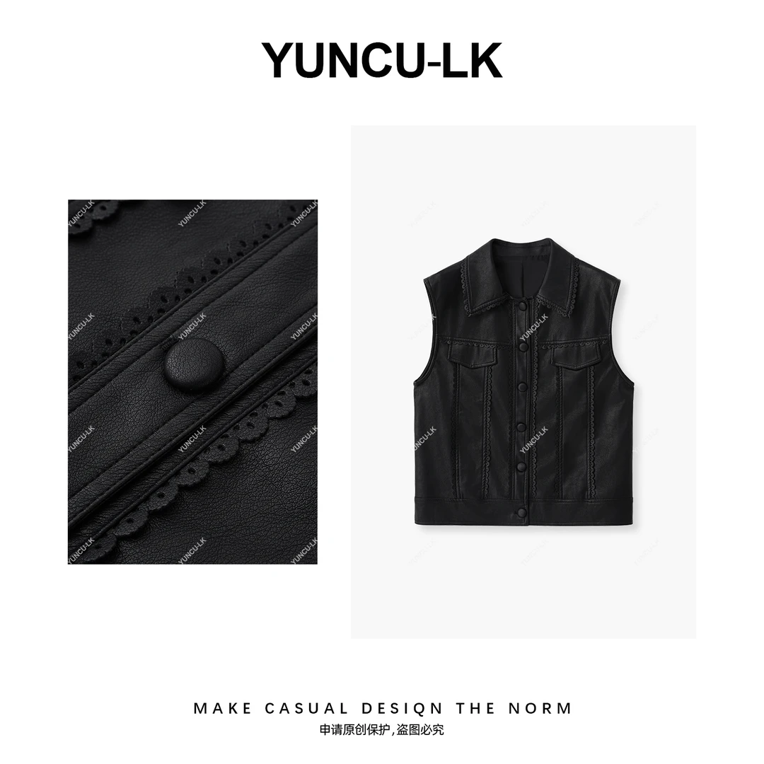 MBNL-F【允初】设计感叠穿无袖潮流百搭街头个性背心马甲 YCXB-8172