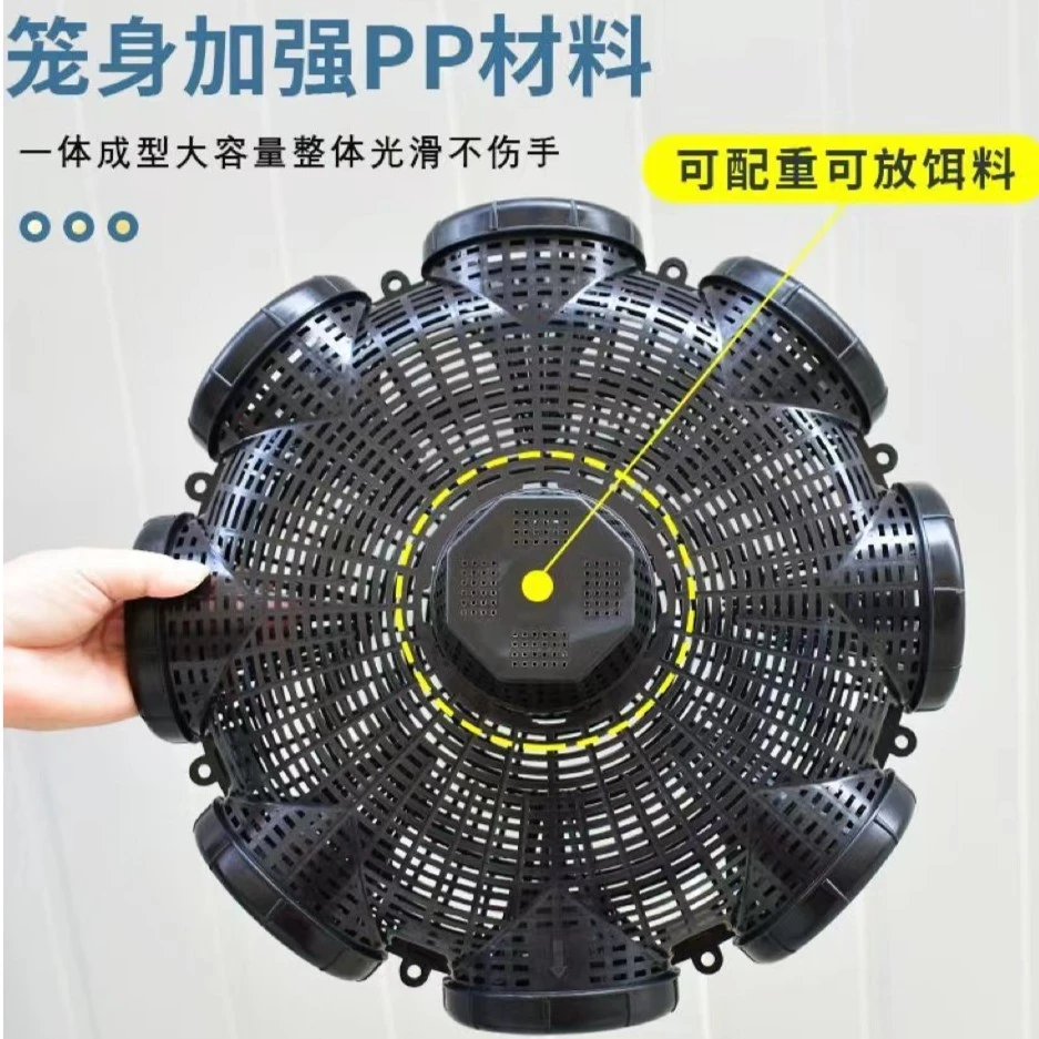 8进孔加2配重饵料盒抓黄鳝专用笼子泥鳅笼鱼虾笼塑料带倒须黄鳝笼