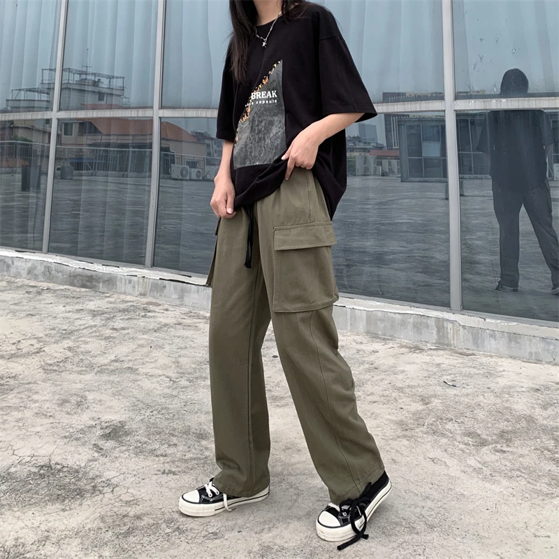 vibe美式复古工装裤男女秋季款高级感炸街宽松直筒阔腿拖地休闲裤