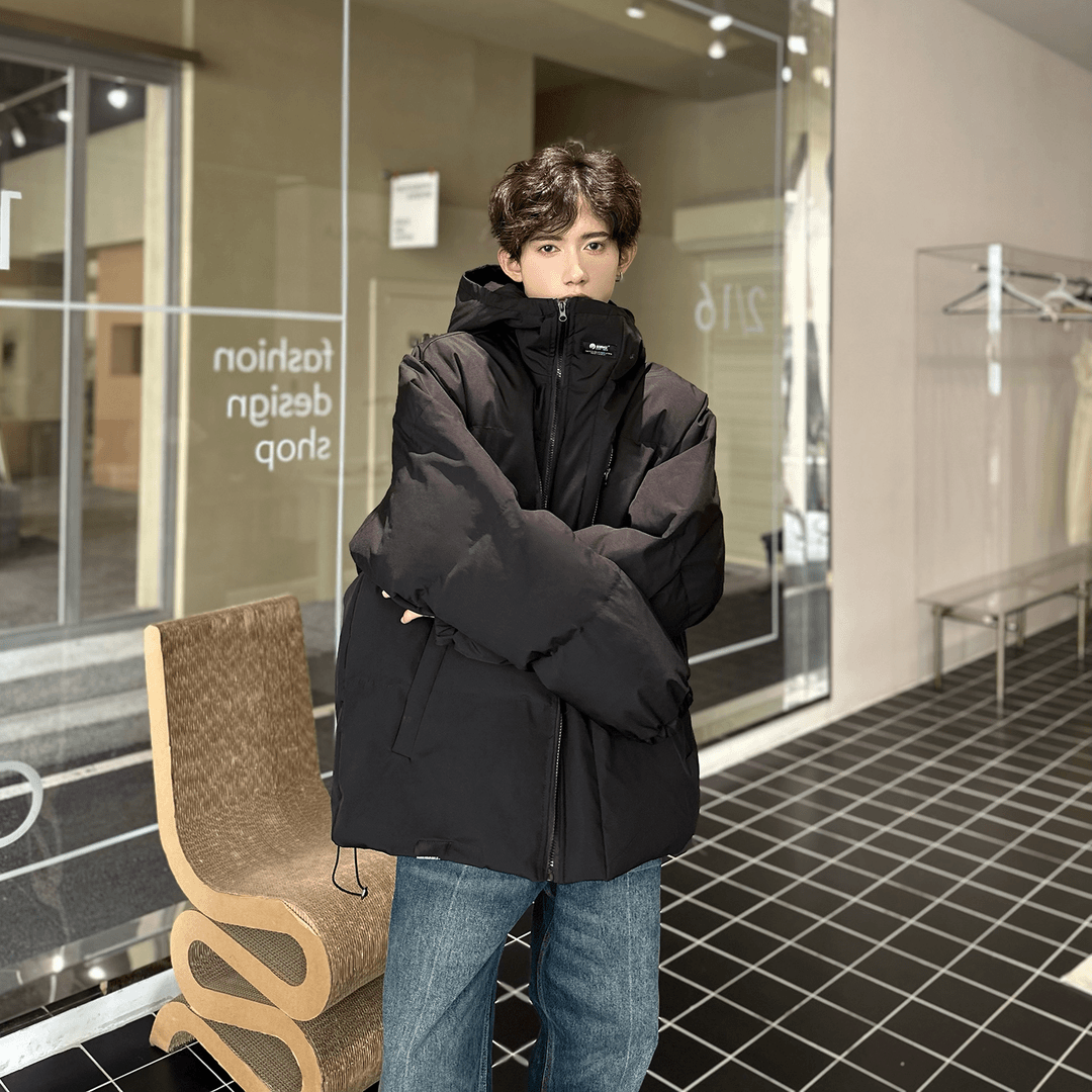 美式冲锋衣男冬款小众设计感棉服青少年高街潮牌痞帅情侣工装外套