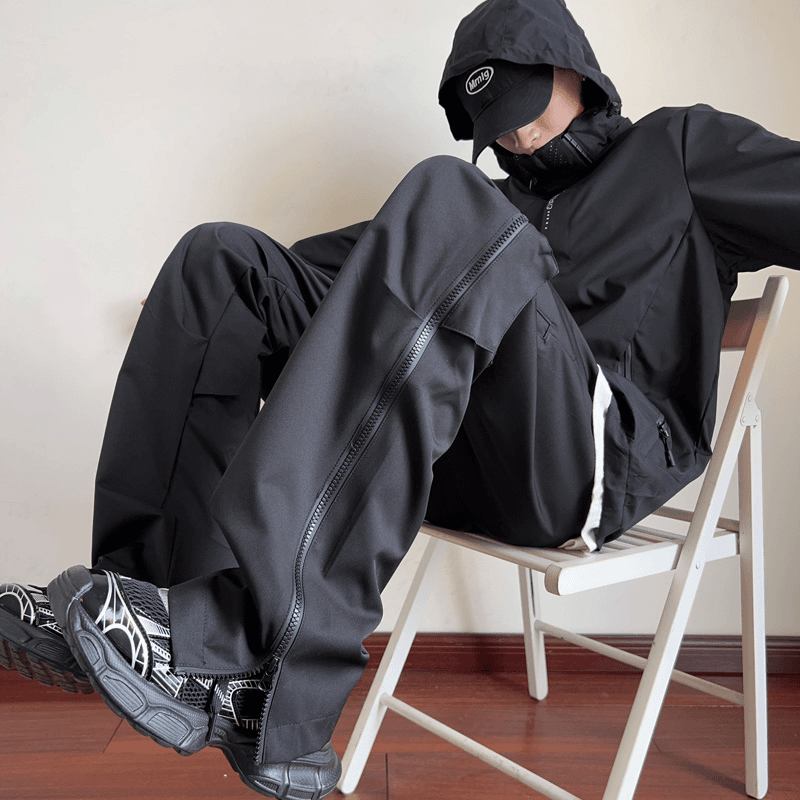 美式机能冲锋裤男秋季潮牌高街拉链vibe裤子痞帅防风防水登山长裤