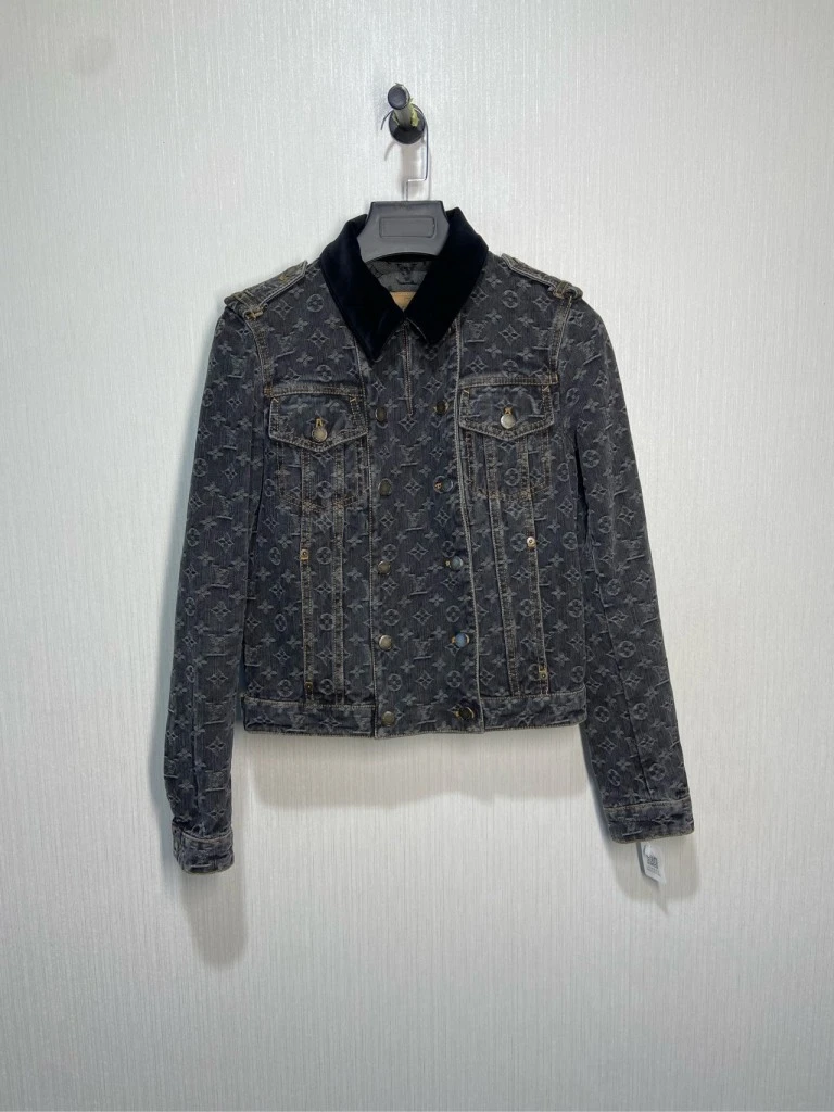 回奢帝/Louis Vuitton/LV/花丝绒领牛仔夹克/外套/女/36码/99新
