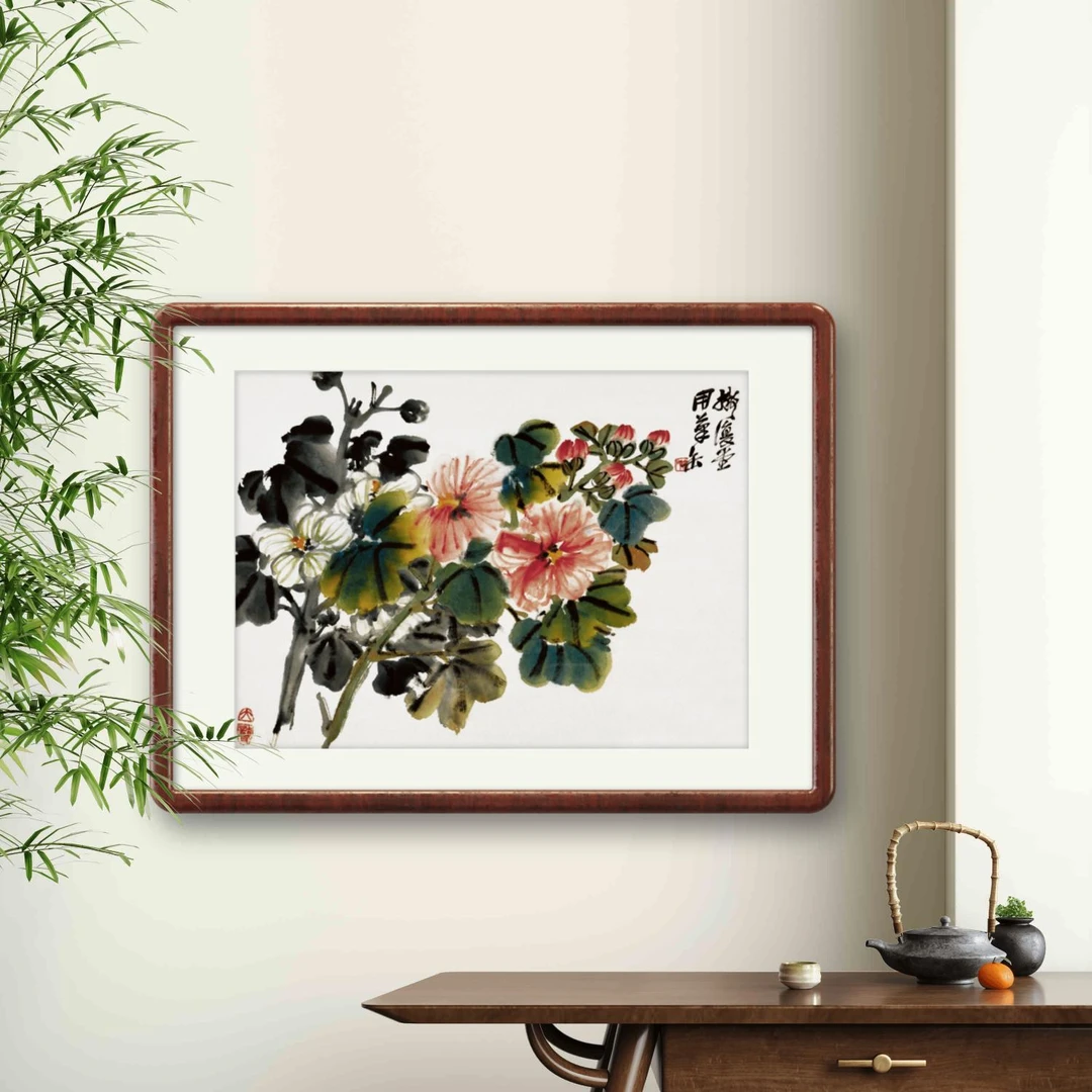 吴昌硕艺术微喷名人书画精装裱实木画框经典制作书房茶室办公挂画