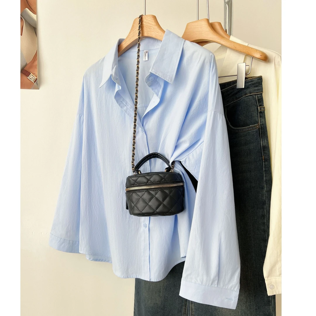 2025春百搭全棉衬衫韩版休闲时尚外搭新款秋季女装长袖外套女